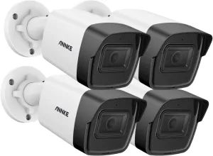 ANNKE 3K PoE Bullet Security Cameras, 4pack Surveillance IP Cameras with Mic, 2.8mm Lens, Human&Vehicle Detection, IP67 Weatherproof, Color Night Vision