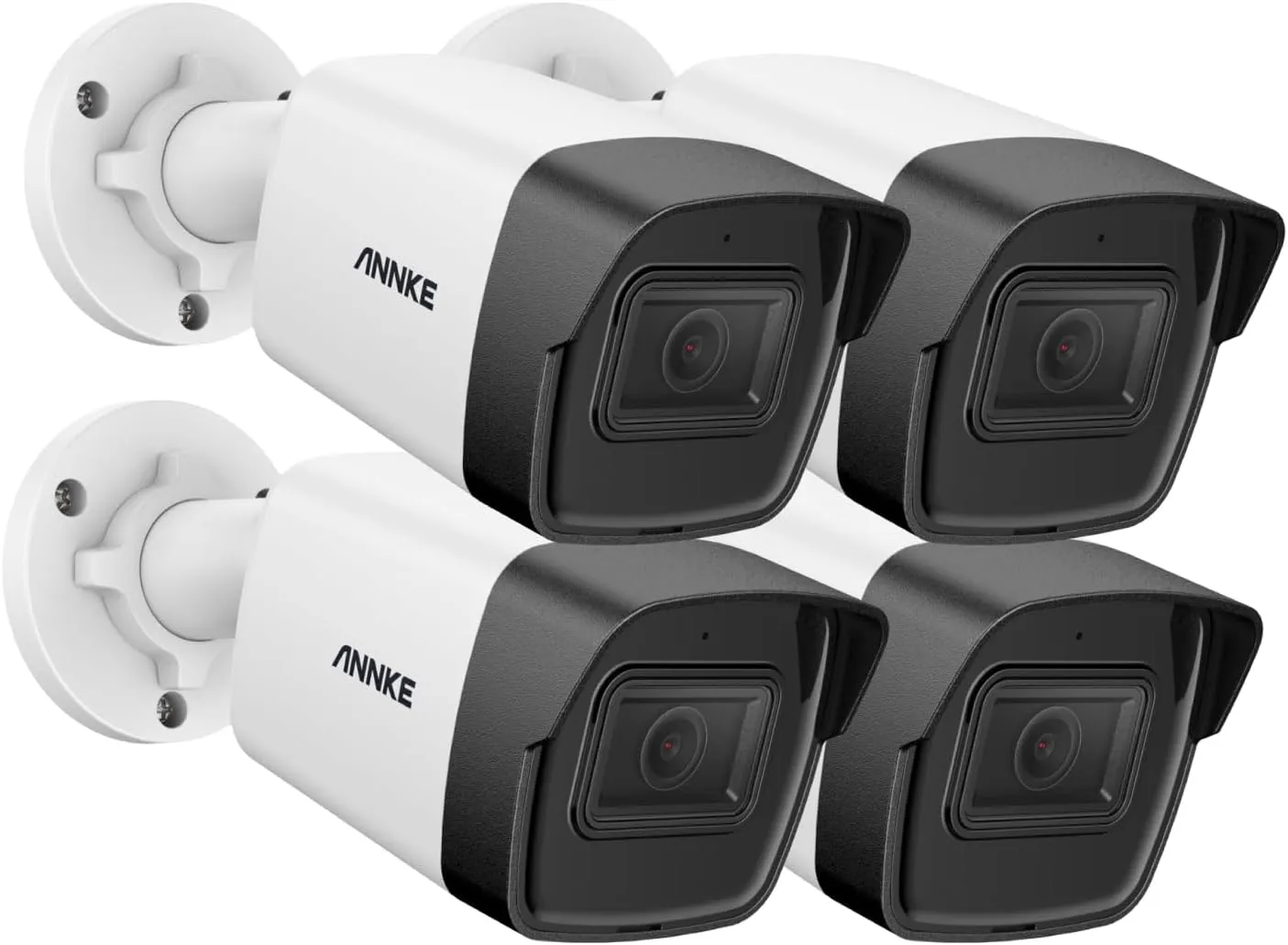 ANNKE 3K PoE Bullet Security Cameras, 4pack Surveillance IP Cameras with Mic, 2.8mm Lens, Human&Vehicle Detection, IP67 Weatherproof, Color Night Vision