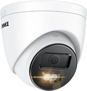 ANNKE 4K PoE Security Camera, Outdoor Turret Surveillance Wired Cameras for Home Security, AI Human/Vehicle Detection, Smart Dual Light, Color Night Vision, 120 dB WDR, 4mm Lens, Built-in Mic