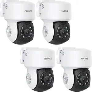 ANNKE 4Pack 2MP 1080P AHD CCTV Home Surveillance PT Camera with 350°pan and 90°tilt, 100ft IR Night Vision, IP65 Weatherproof Security Add–On Dome Wired Cam for Outdoor, Wide Compatibility - APT200