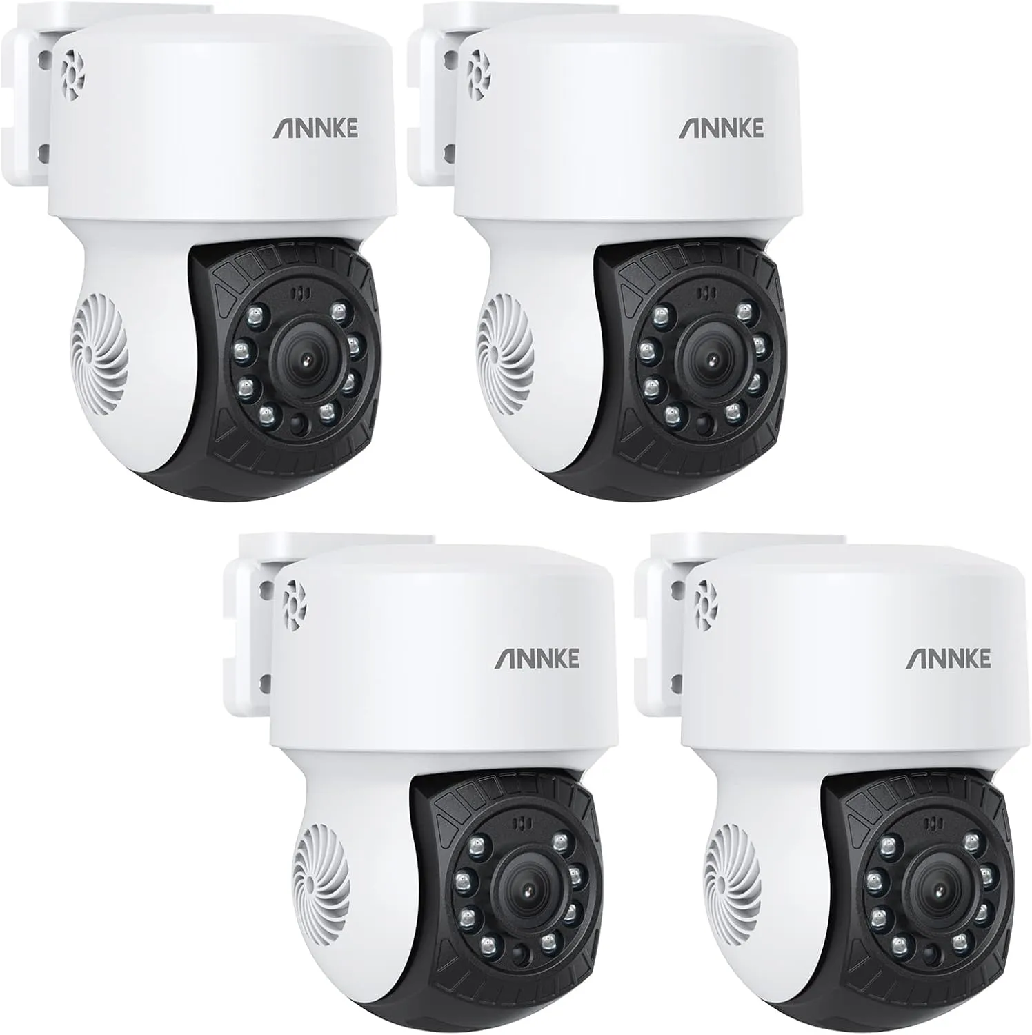 ANNKE 4Pack 2MP 1080P AHD CCTV Home Surveillance PT Camera with 350°pan and 90°tilt, 100ft IR Night Vision, IP65 Weatherproof Security Add–On Dome Wired Cam for Outdoor, Wide Compatibility - APT200