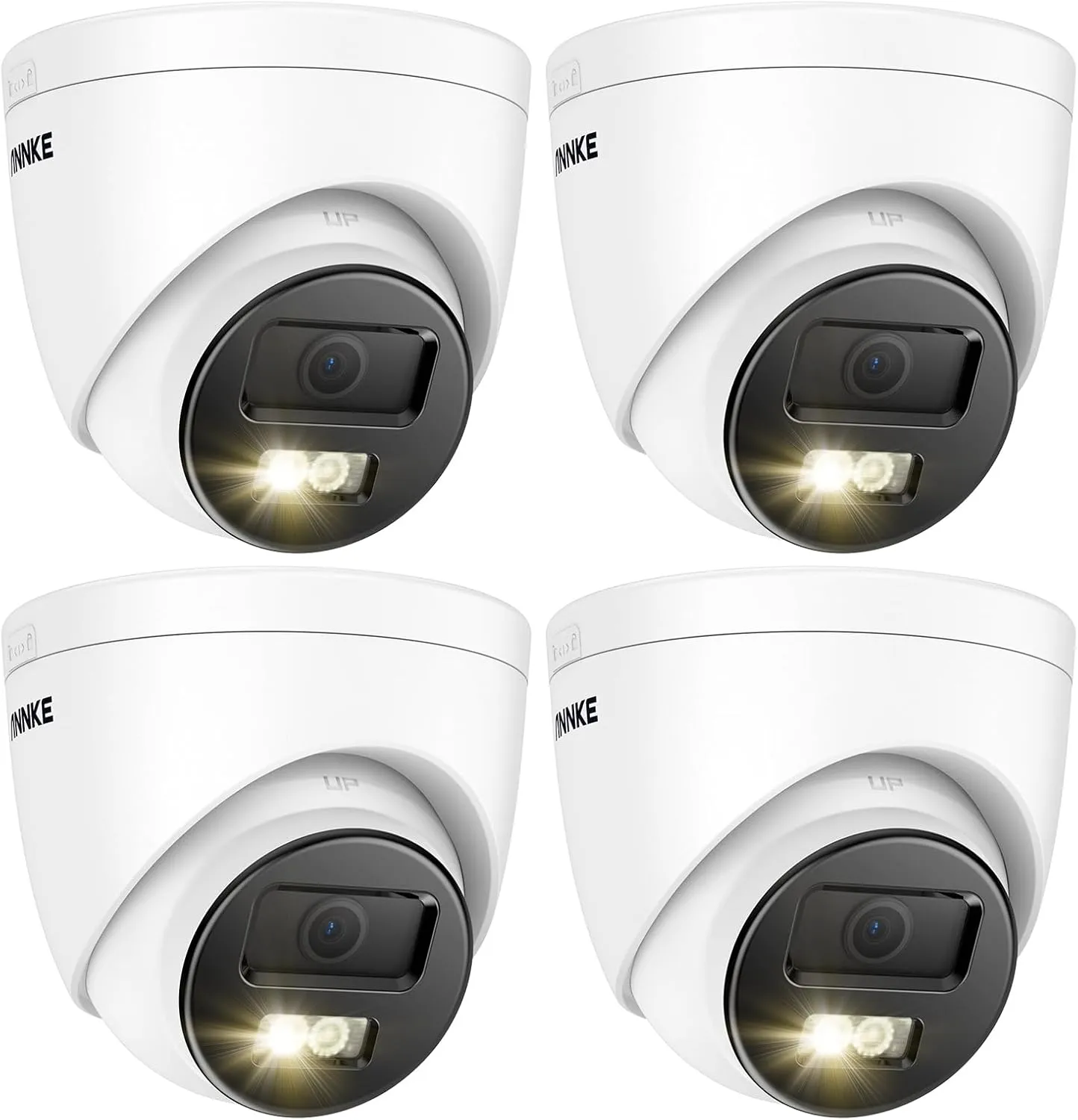 ANNKE C1200 12MP Security PoE IP Camera Outdoor, 4X 134° Wide Angle Surveillance Dome Camera with Smart AI, Spotlight Color Night Vision, Up to 512GB microSD Card, IP67 Weatherproof
