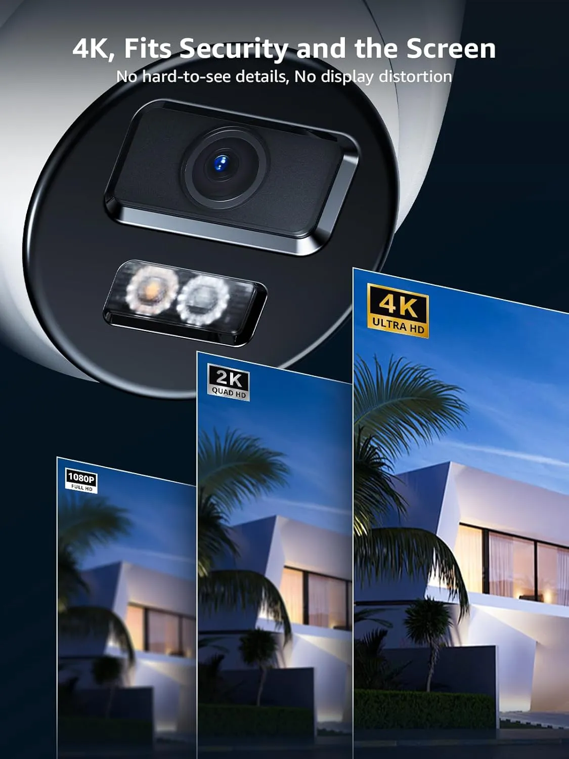 ANNKE C800 4Pcs Ultra HD 4K PoE Security Cameras with AI Human/Vehicle Detection, 8MP Turret IP Camera with Audio, Spotlight Color Night Vision, H.265 , IP67 Weatherproof, Support 512GB Micro SD