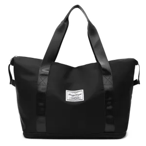 ANYMOM Mommy Diaper Bag Black Waterproof Handbag Expandable Size With Zipper