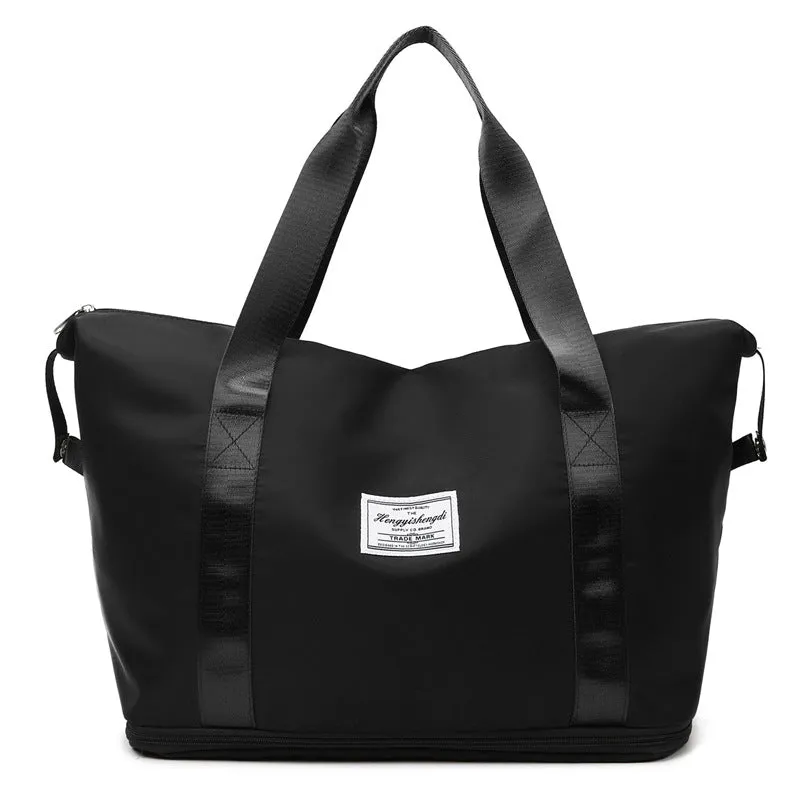 ANYMOM Mommy Diaper Bag Black Waterproof Handbag Expandable Size With Zipper