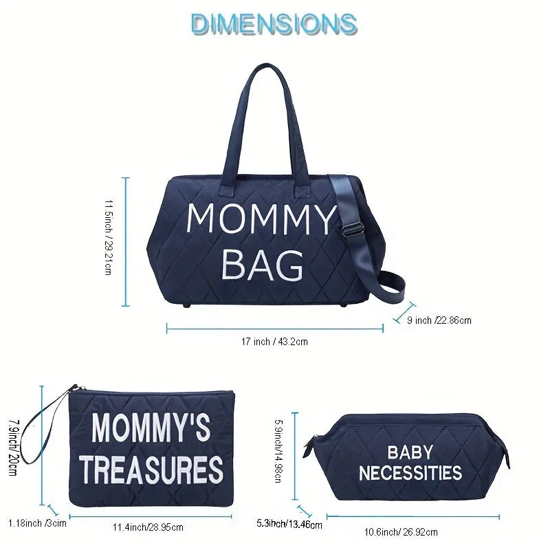 ANYMOM Mommy Diaper Bag Pink Handbag 5 pcs set with Portable Changing Pad Adjustable and Removable Strap Diamond Pattern Maternity Bag
