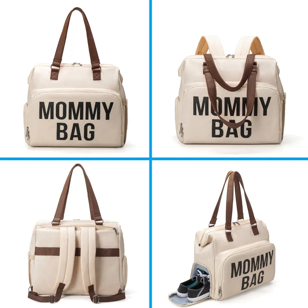 ANYMOM Mommy Diaper Bags Black 3 pcs Set Nappy Backpack Maternity Multifunctional Handbag Large Capacity Luggage Sleeve