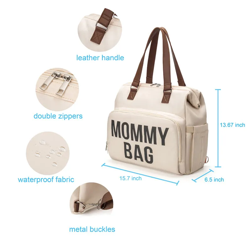 ANYMOM Mommy Diaper Bags White 3 pcs Set Nappy Backpack Maternity Multifunctional Handbag Large Capacity Luggage Sleeve