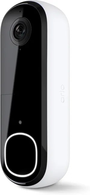 Arlo Video Doorbell HD | 2nd Gen | Wireless/Wired Option, 2-Way Audio, Night Vision, Head to Toe Video View, Integrated Siren | Live Stream | Real Time Notifications |180 Deg Wide View, White