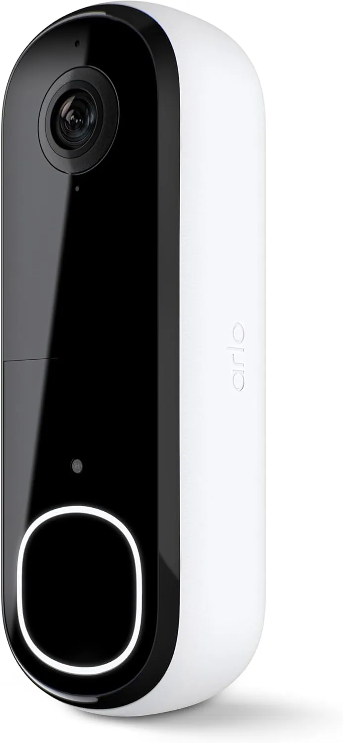 Arlo Video Doorbell HD | 2nd Gen | Wireless/Wired Option, 2-Way Audio, Night Vision, Head to Toe Video View, Integrated Siren | Live Stream | Real Time Notifications |180 Deg Wide View, White
