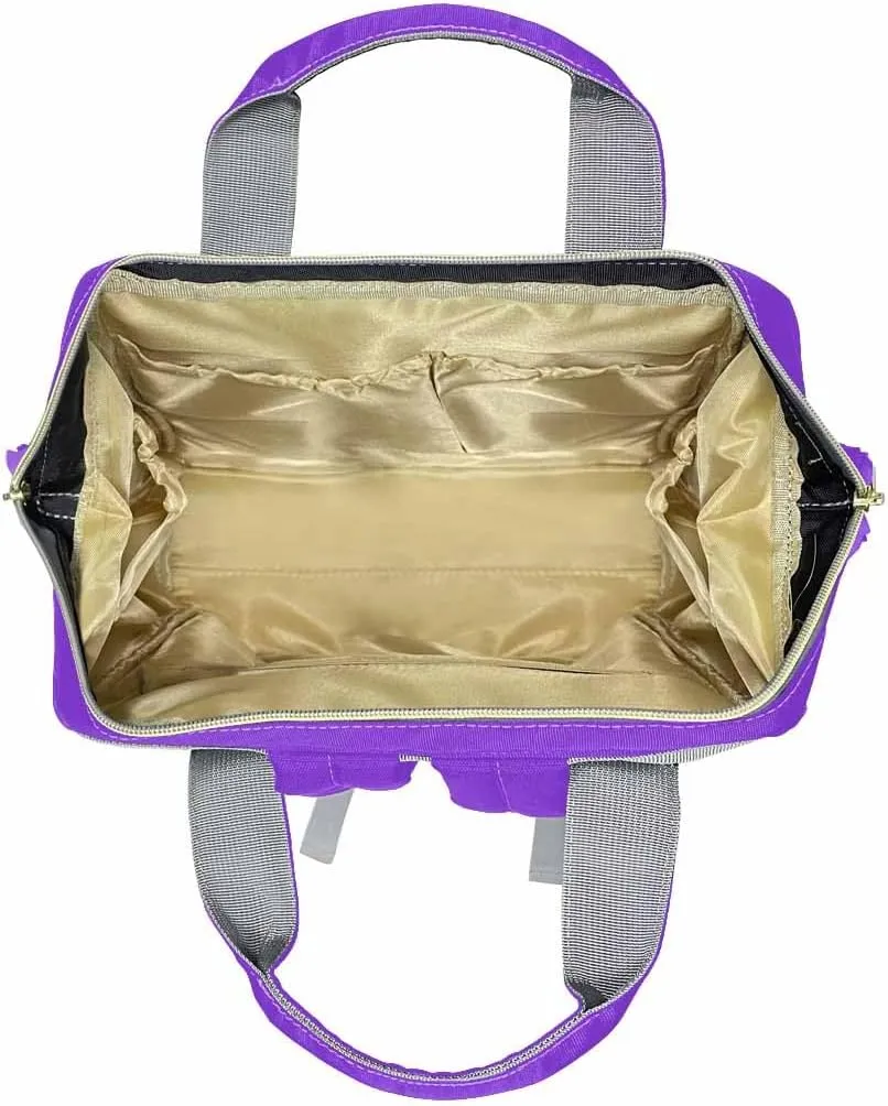 Artsadd Custom Made Diaper Bags for Men Women, Customized Gradient Purple Glitter Diaper Bag Cute Tote Bags Personalized Mommy Nursing Daycare Bags Shoulder Casual Daypack