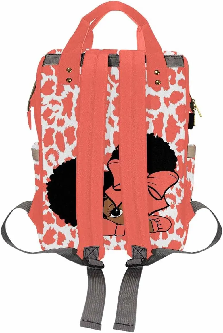 Artsadd Personalized Name Baby Bags, Red Bow Tie Backpack Casual Daypack Customized Diaper Bag Nappy Backpack Large Nursing Bags Gifts for Women New Mom