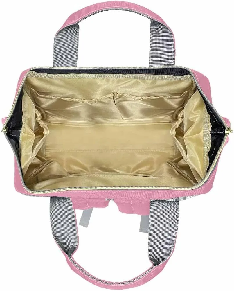 Artsadd Personalized Name Diaper Bag for Women Men Custom Pink Pearl Butterfly Diaper Backpack for Mom Wife Customized Multifunctional Travel Backpack Changing Bags for Mother