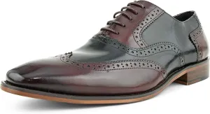 Asher Green AG100 - Men's Dress Shoes - Genuine Calf Leather Wingtip Oxfords - Two Tone and Multi Tone Mens Dress Shoes