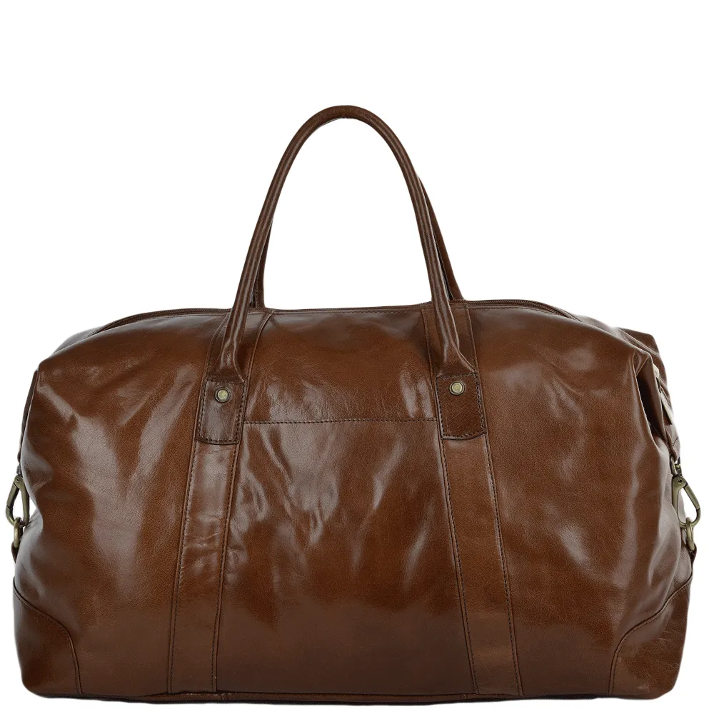 Ashwood Extra Large Travel Holdall Chestnut Vegetable tanned leather