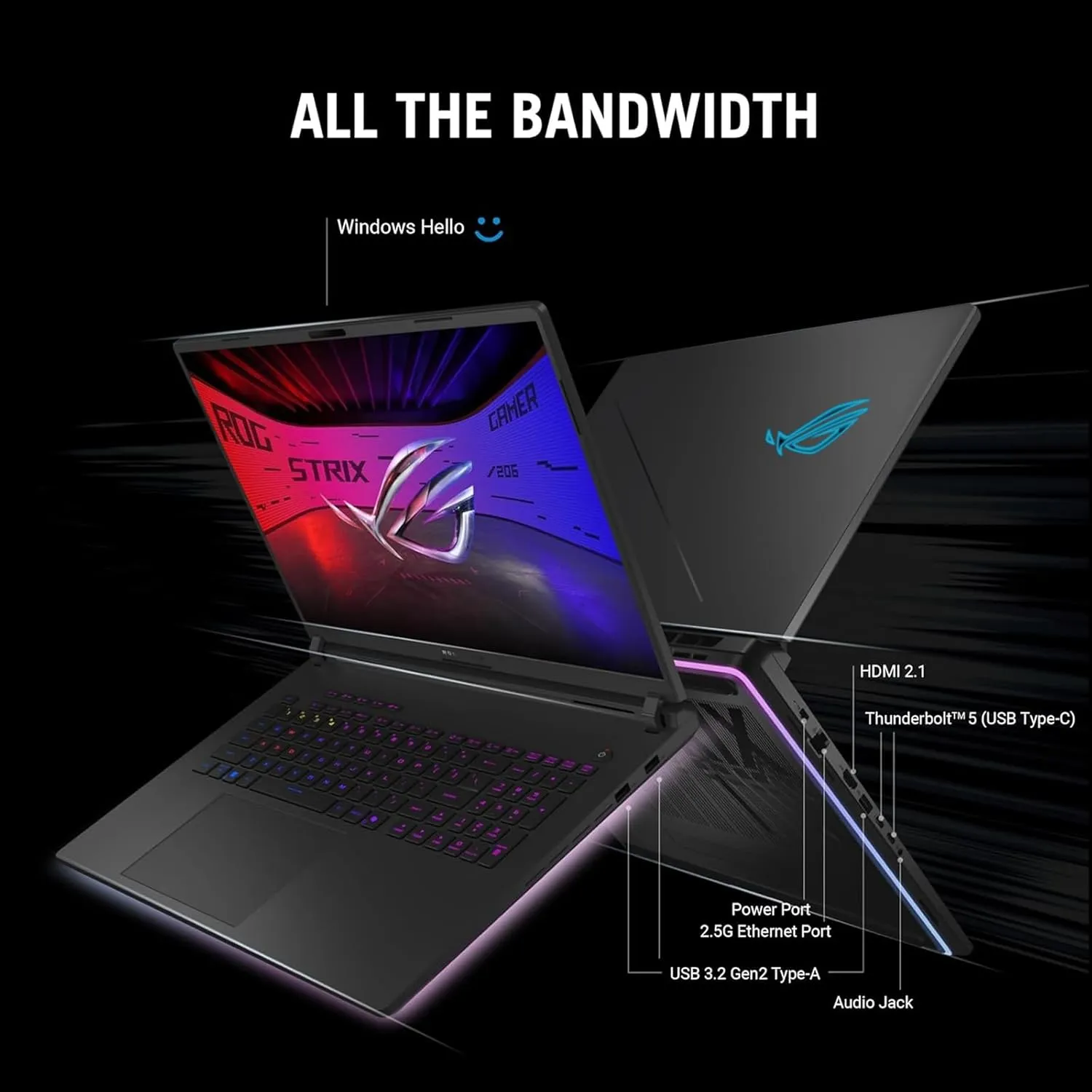 ASUS ROG Strix G18 (2025) Gaming Laptop, 18" 2.5K 240Hz 16:10 Display Laptop, NVIDIA GeForce RTX 5080, Intel Core Ultra 9 275HX, 32GB DDR5 RAM, 2TB M.2 PCIe SSD, WiFi 7, Win11 Pro - Eclipse Gray