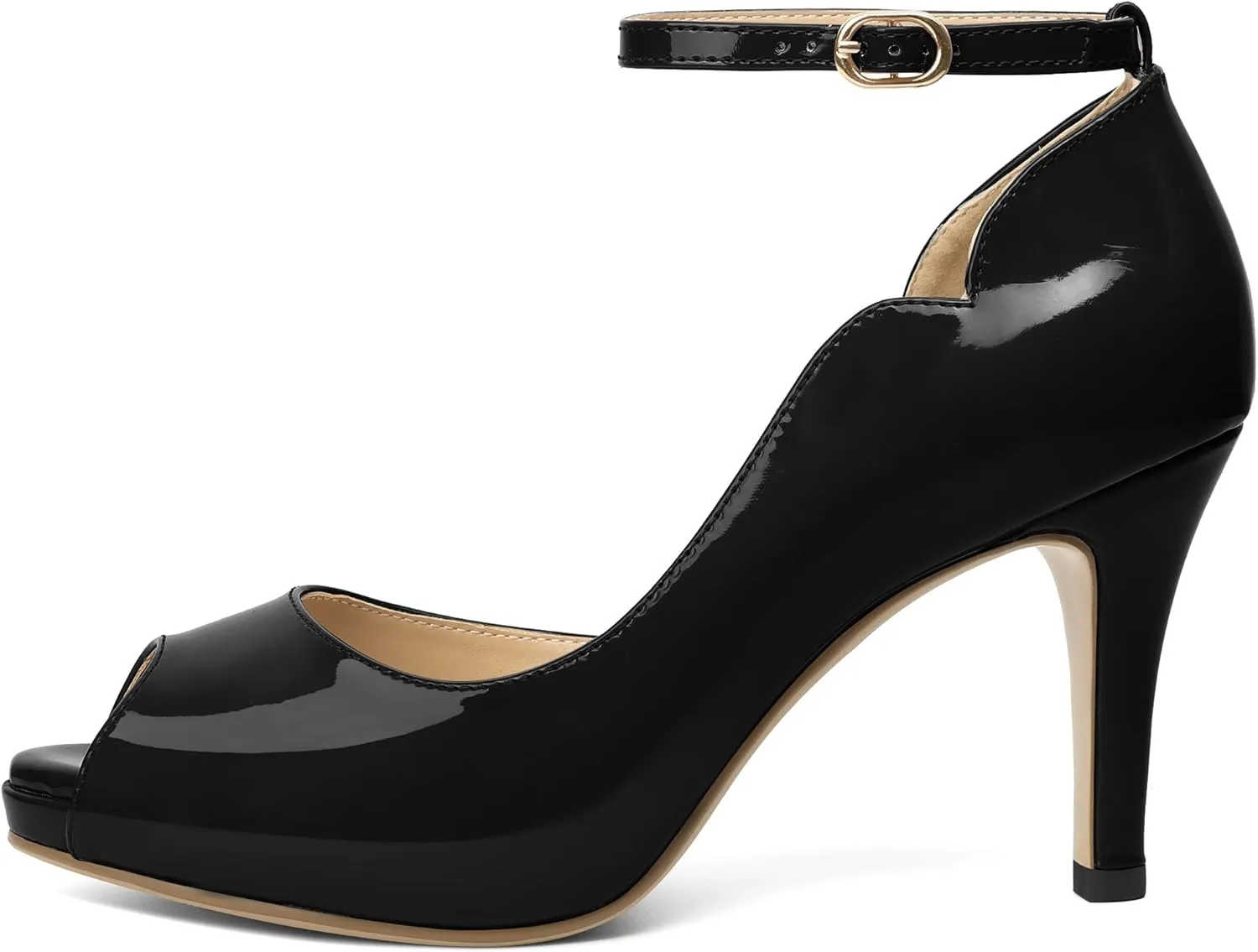 AUMOTED High Heels Pumps Platforms Shoes for Party Daily 3.4" Dressy Pumps