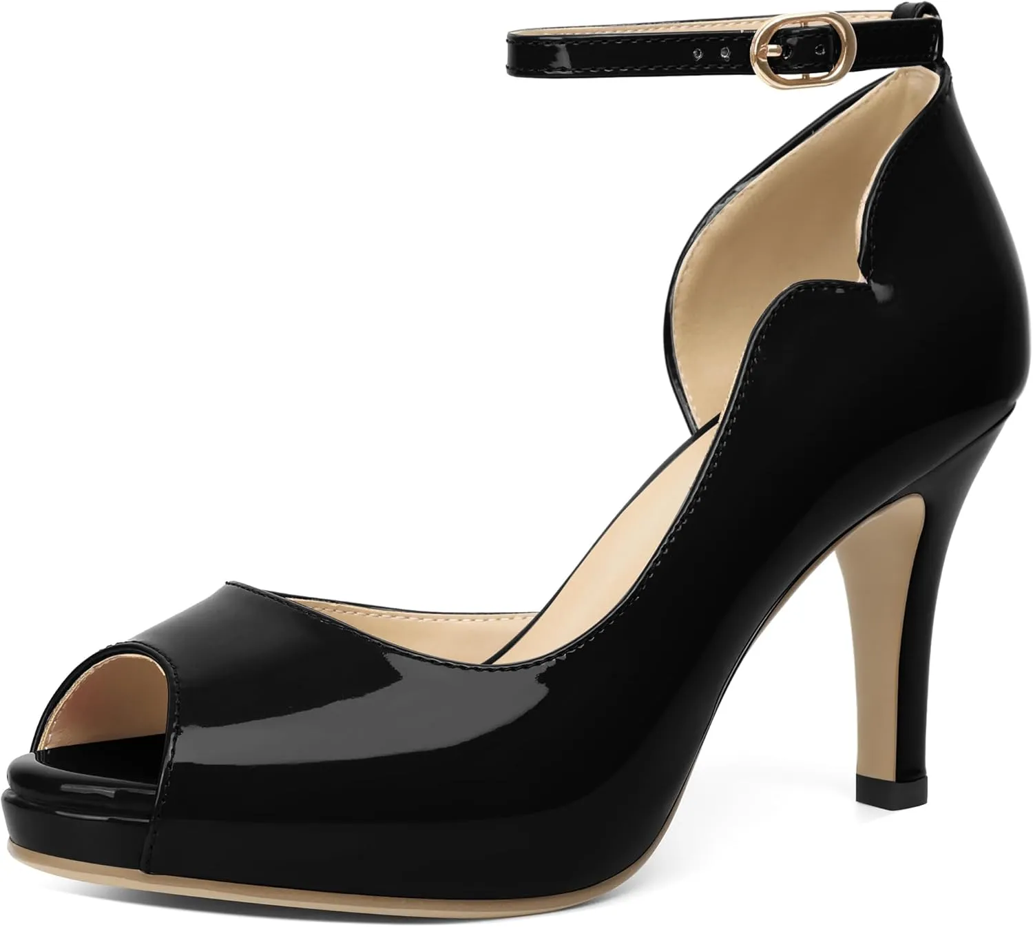 AUMOTED High Heels Pumps Platforms Shoes for Party Daily 3.4" Dressy Pumps