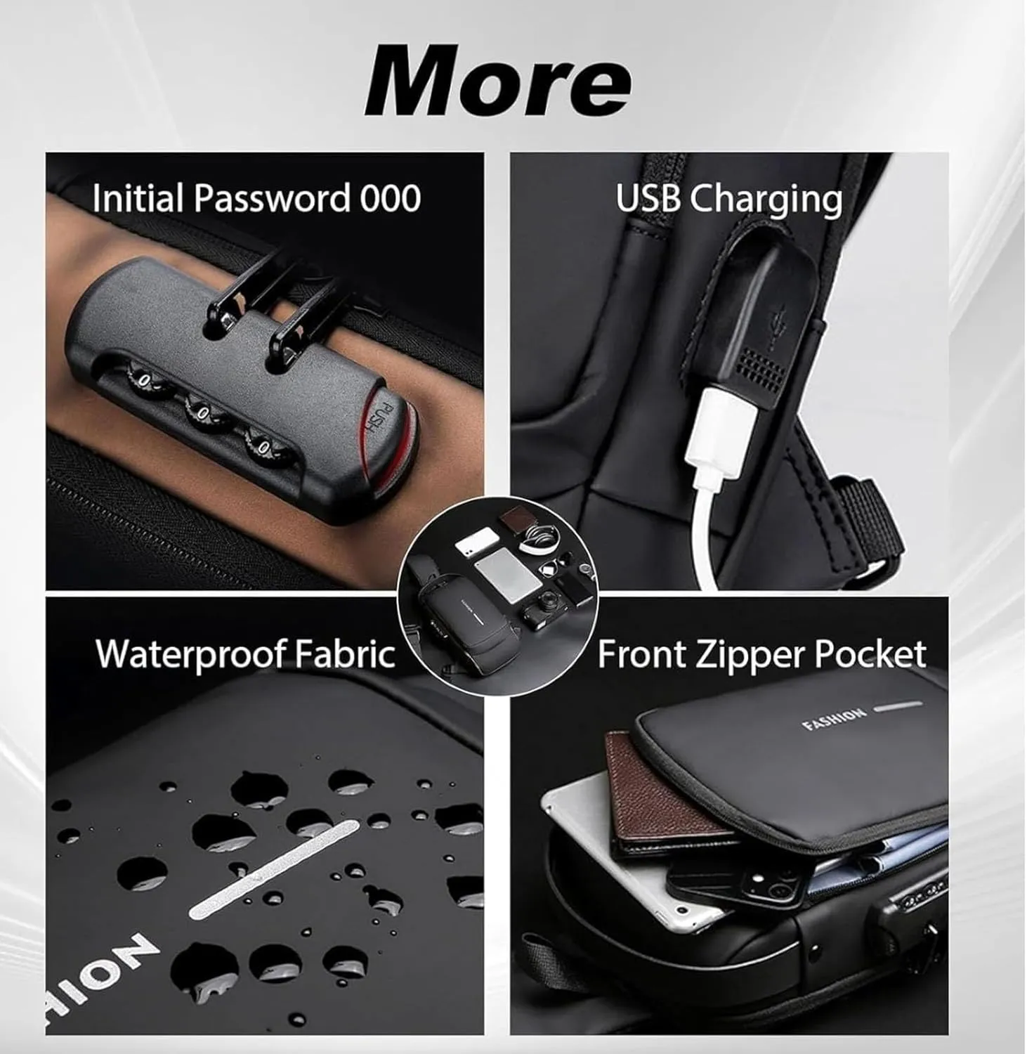 Auricz Sling Bag，New Carbon Fiber Streamline Anti-Theft Sling Bag，Waterproof Cross Body Anti Theft Sport Shoulder Purse