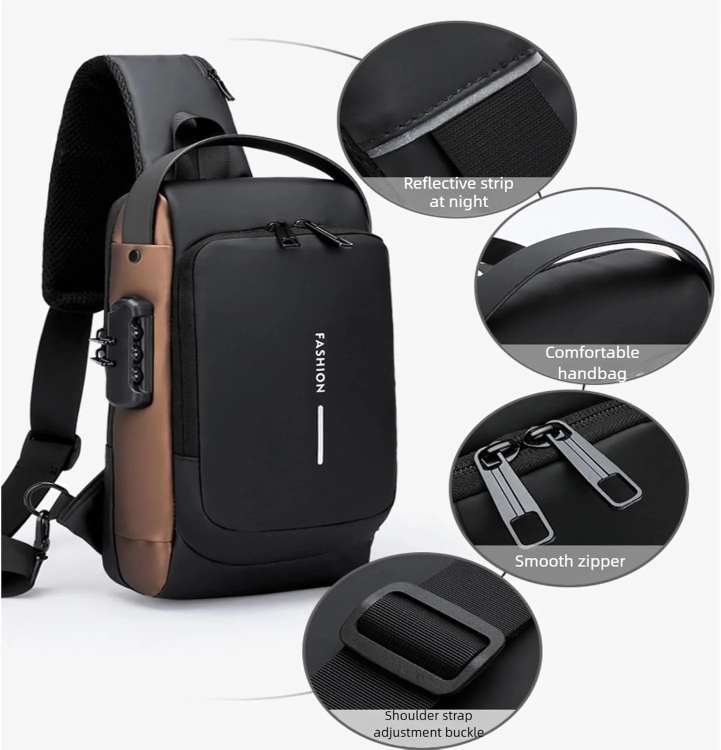 Auricz Sling Bag，New Carbon Fiber Streamline Anti-Theft Sling Bag，Waterproof Cross Body Anti Theft Sport Shoulder Purse