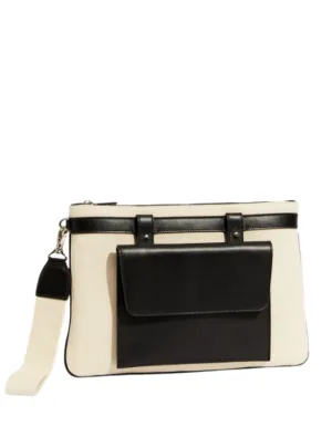 Azzurra Ecru/Black Clutch