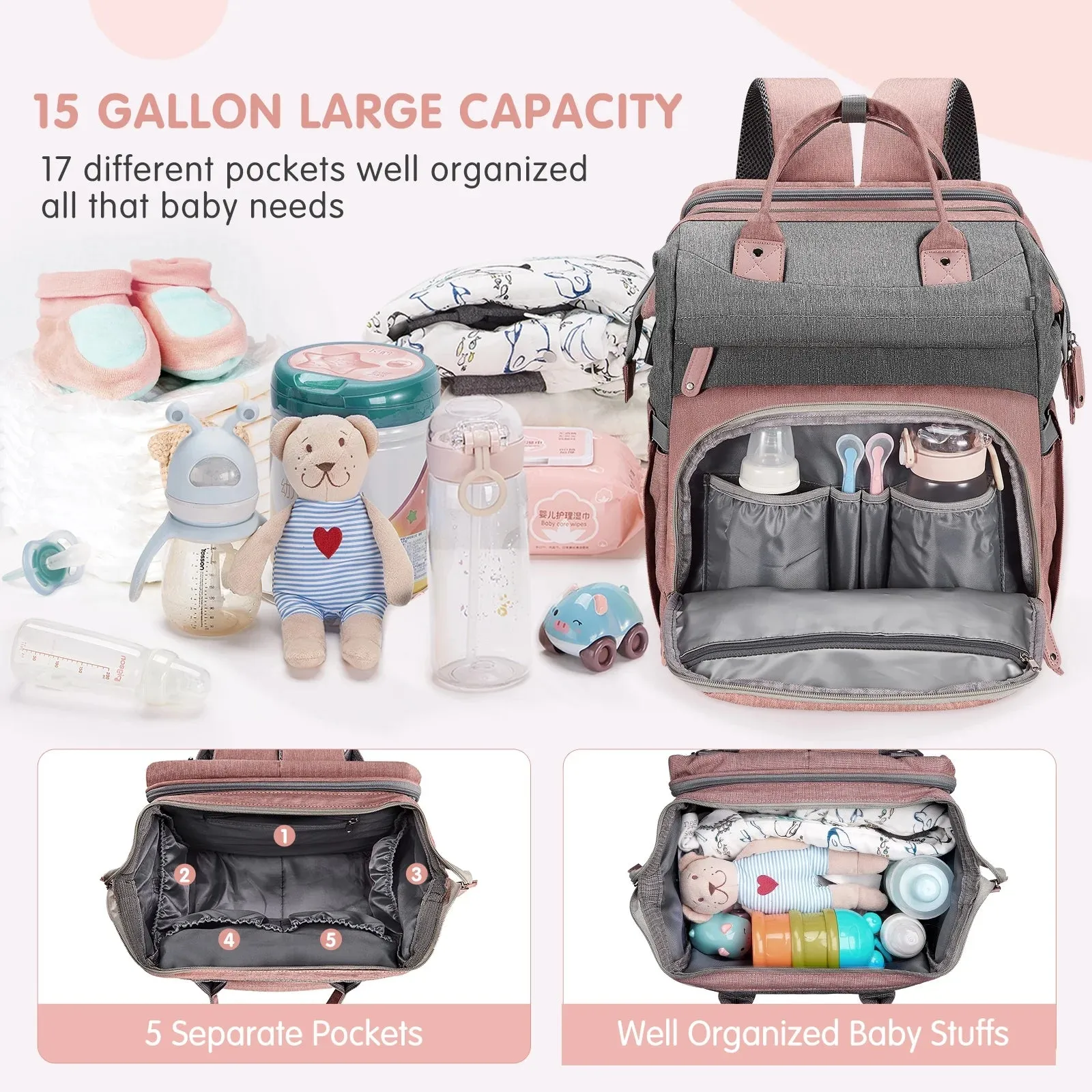 Baby Diaper Bag Backpack with Changing Station