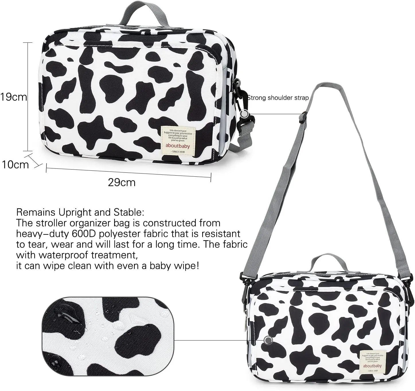 Baby Diaper Caddy Bag - Caddy Tote Baby Stroller Bag Nursery Storage Bin for Diapers, Wipes & Toys Small Diaper Bag