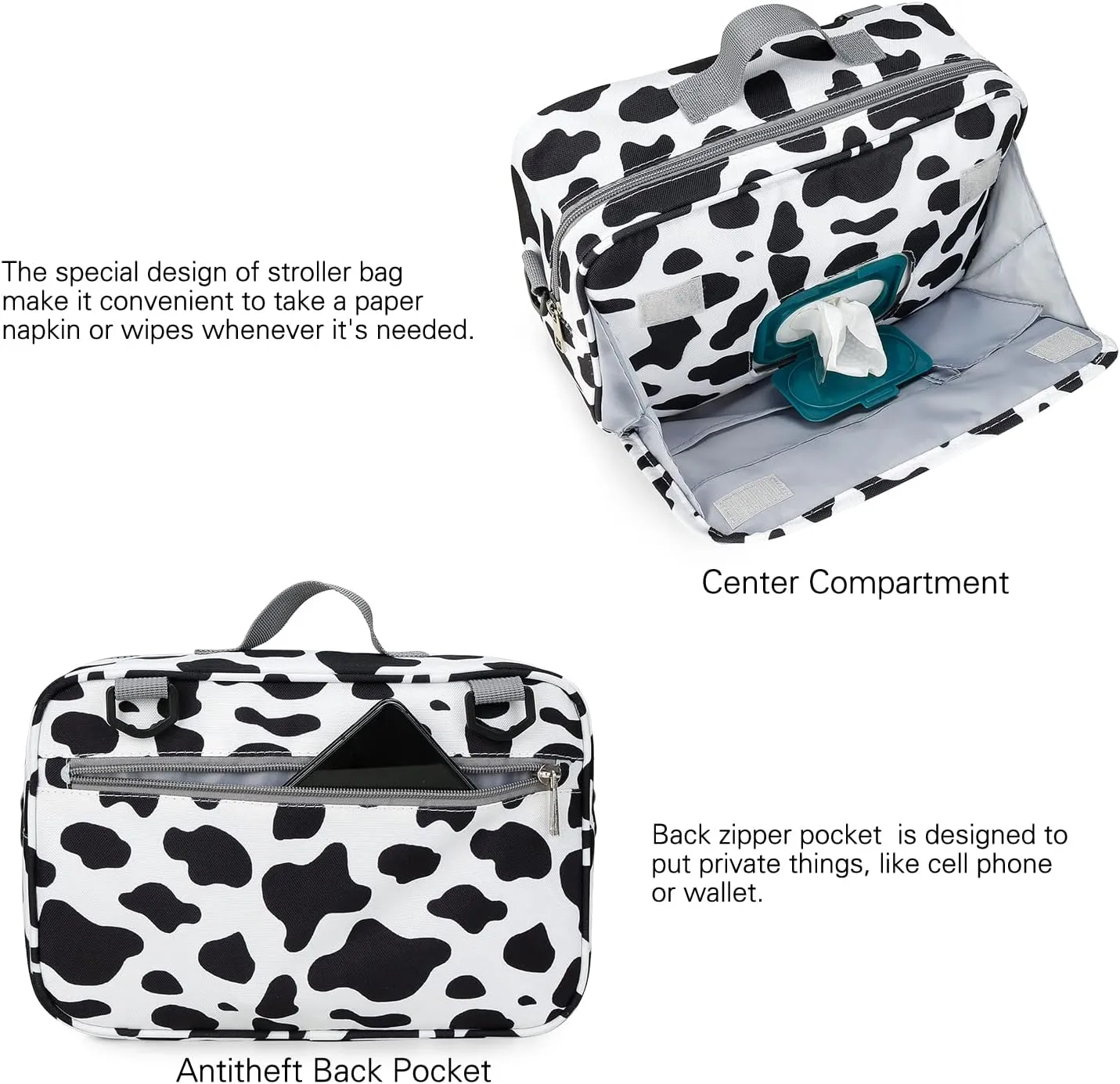 Baby Diaper Caddy Bag - Caddy Tote Baby Stroller Bag Nursery Storage Bin for Diapers, Wipes & Toys Small Diaper Bag