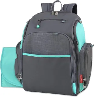 Baby Essentials Fastfinder 3 Piece Set Diaper Bag Backpack for Moms & Dads with Changing Pad and Wipes Pocket (Aqua)