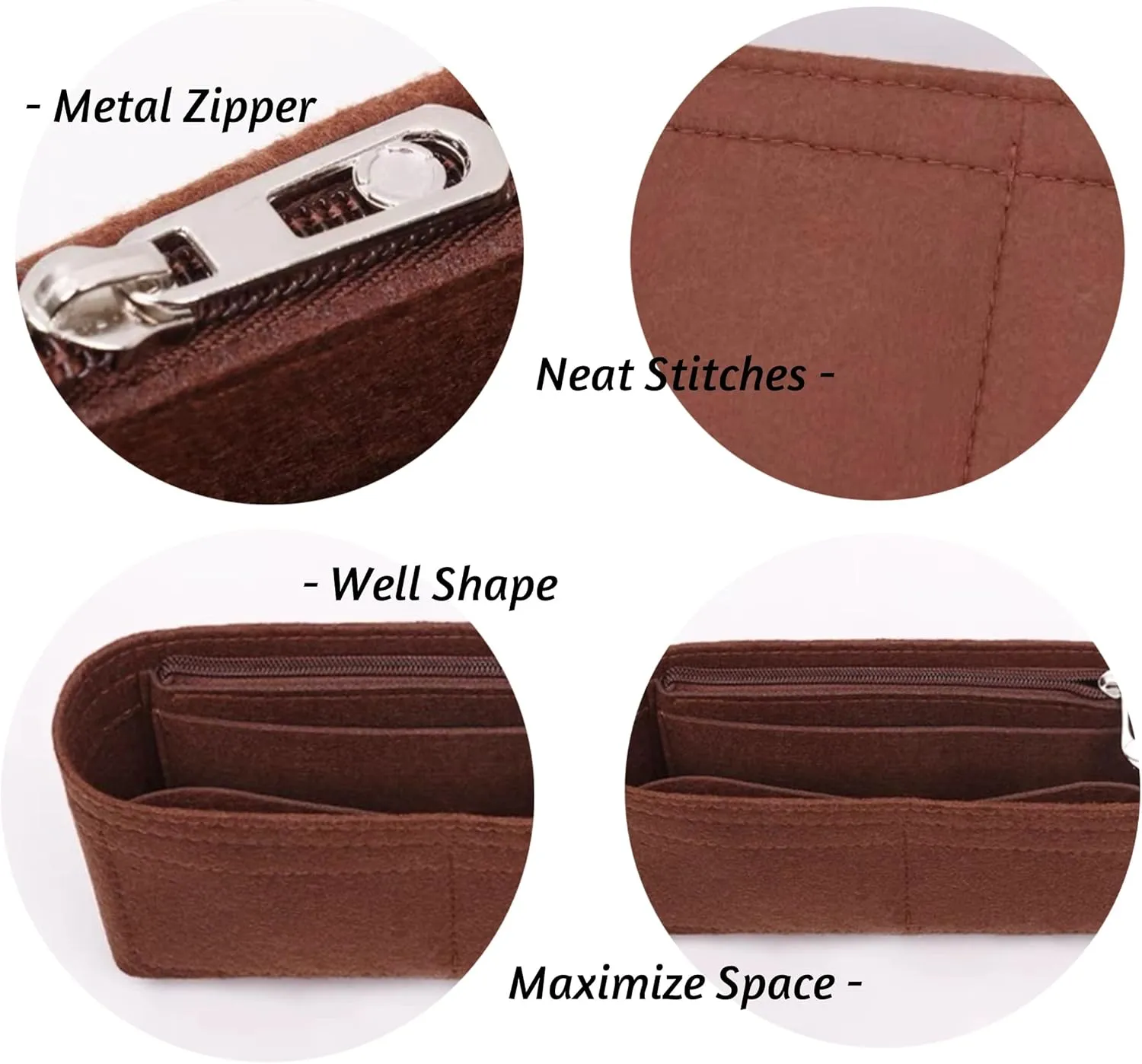 Bag Organizer for YSL Hobo Le 5 A 7 Bag (23L x 16H x 6.5D cm)|Handmade Bag Organizer|Custom Bag Insert|2mm Felt Bag Liner|Women Handbag Bag Shaper (Pink, Style B: Side Zipper)