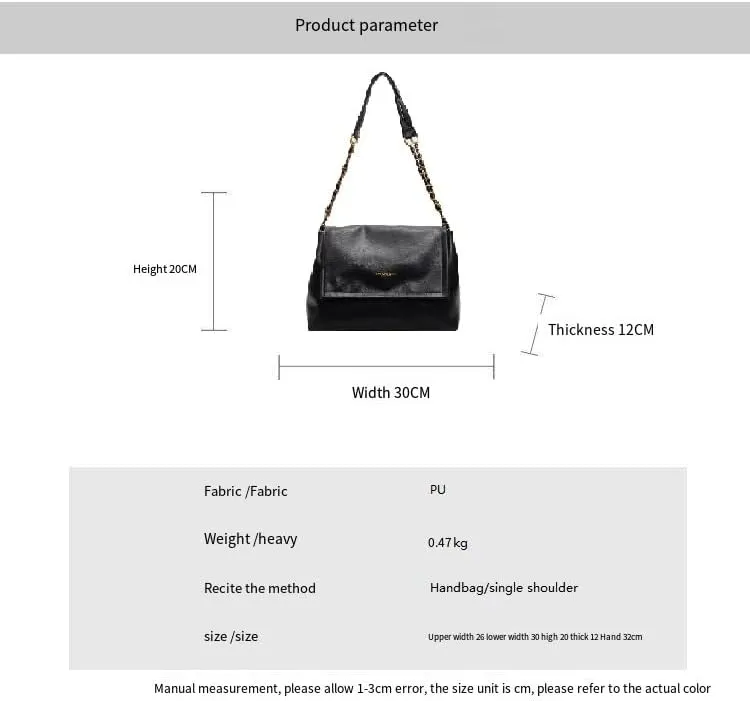 Bags for women versatile chain retro purses trendy and fashionable large capacity handbags