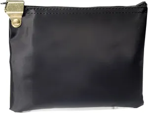BankSupplies Laminated Nylon Lockable Medication Bag | Black | 8W x 5.5H | Medicine Travel Bag | Pill Bag | Zipper Hood Bag | Locking Medicine Bag | Prescription Travel Pouch