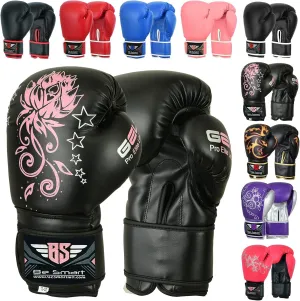 Be Smart Kids Boxing Gloves 4-12 Years 4oz 6oz Training Gloves for Children Sparring Youth Boxing Gloves Junior Training Mitts Punch PU Leather MMA Muay Thai Kick Boxing