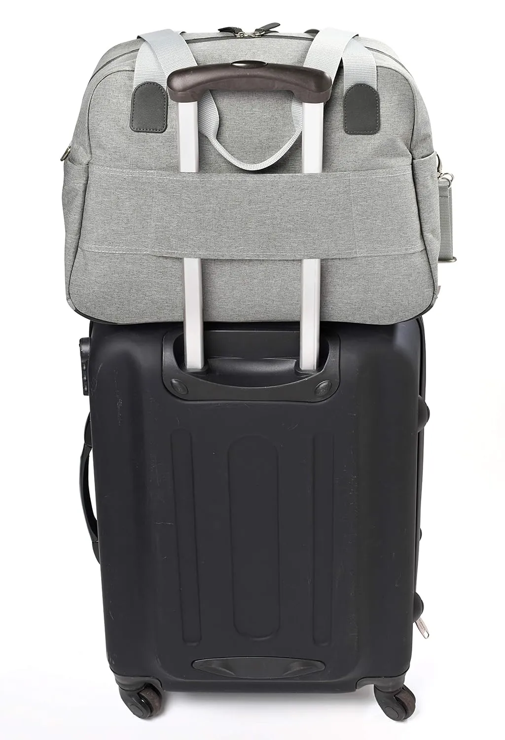 Beaba Geneva Diaper Bag, Multifunction Baby Diaper Bag, Includes Removable Strap for Stroller, Changing Pad, and Insulated Pouch, (Grey)
