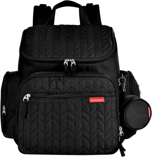Bebamour Diaper Backpack - Large Capacity Travel Baby Bag With Changing Pad, Mesh Bag, Insulated Bag, Pacifier Case & Stroller Attachment for Mom & Dad (Black)
