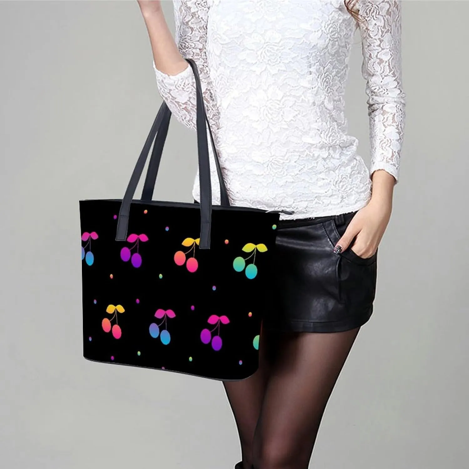 Bees Chamomiles Print Hobo Handbags With Zipper Large Capacity Satchel Tote Bag Shoulder Bag