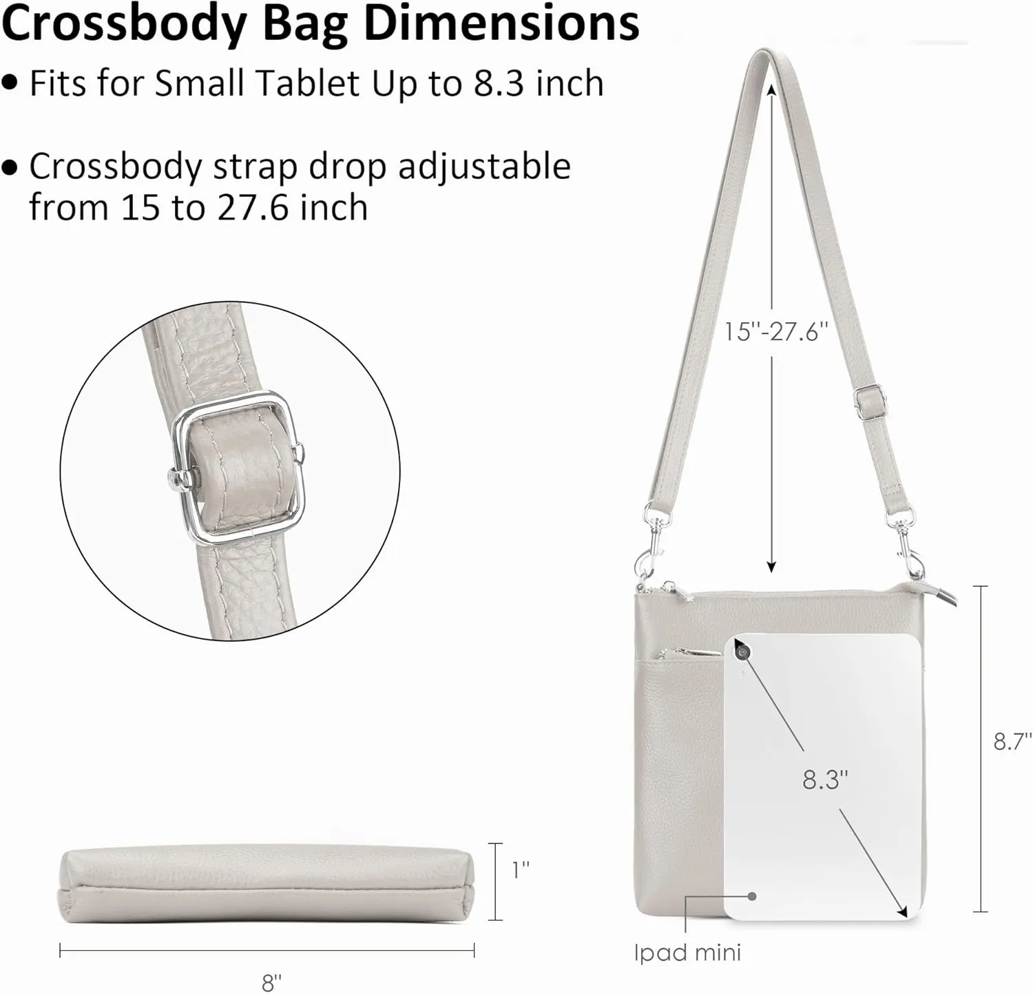 befen Genuine Leather Small Crossbody Purses for Women Travel Cross Body Bags Lightweight with Adjustable Shoulder Strap