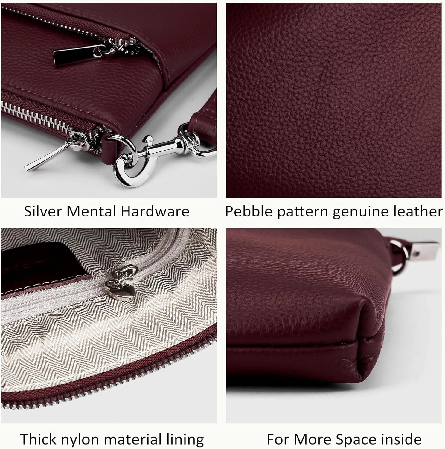 befen Genuine Leather Small Crossbody Purses for Women Travel Cross Body Bags Lightweight with Adjustable Shoulder Strap