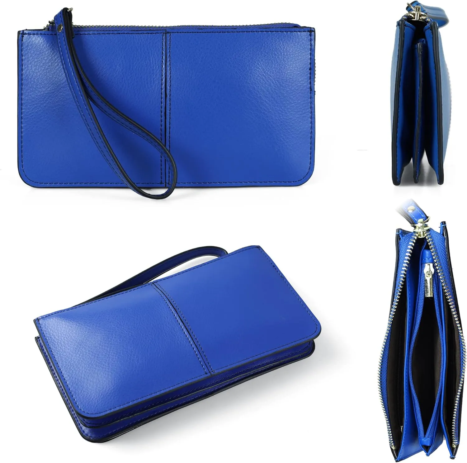 befen Genuine Leather Wristlet Clutch for Women Ultra-Slim Ladies Credit Card Holder Wallet Purses with RFID Protection