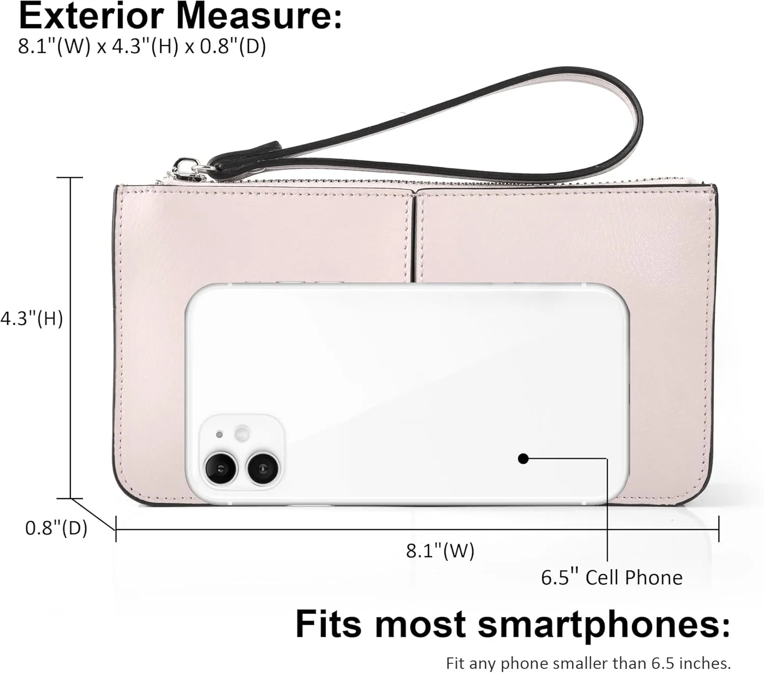 befen Genuine Leather Wristlet Clutch for Women Ultra-Slim Ladies Credit Card Holder Wallet Purses with RFID Protection