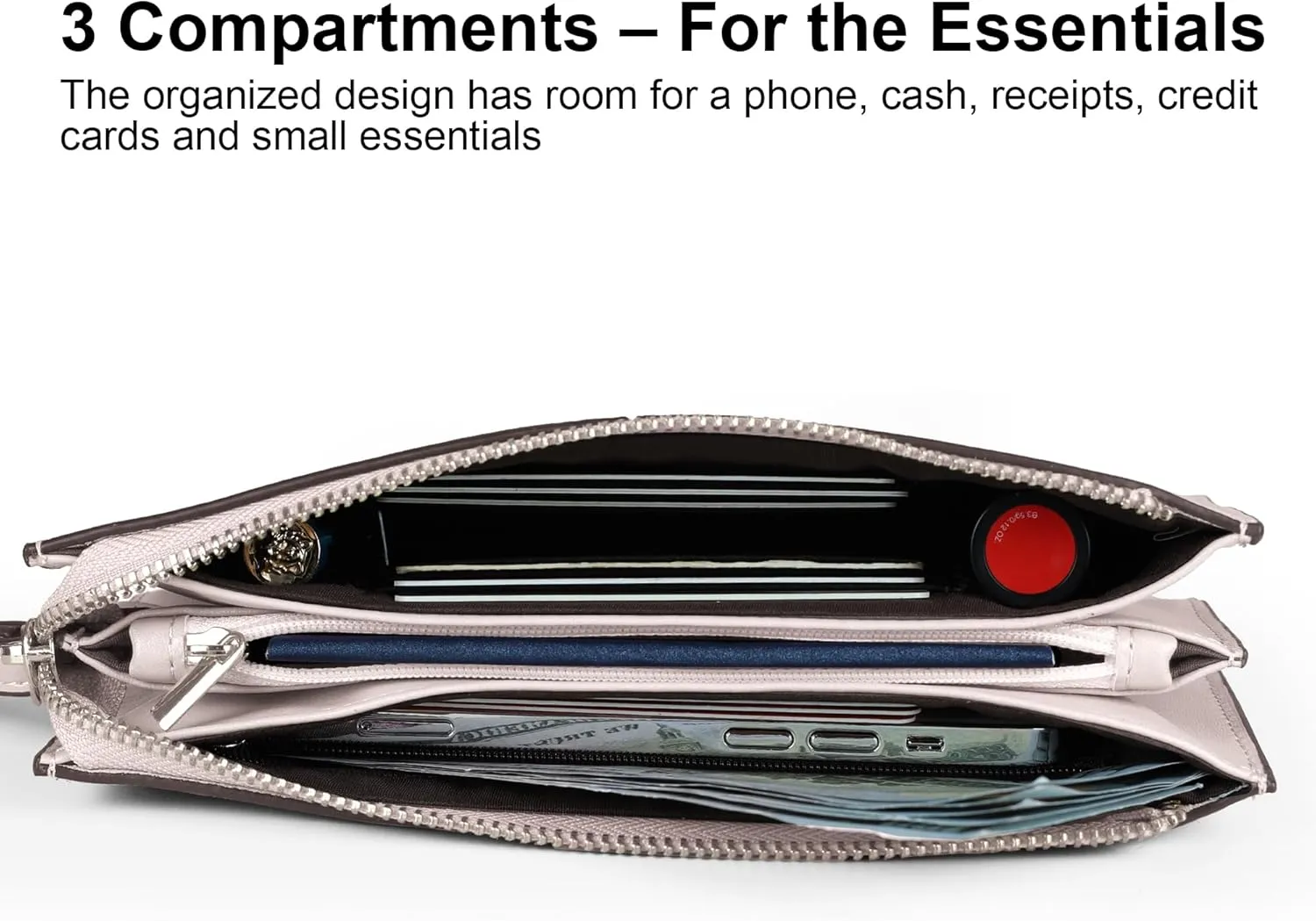 befen Genuine Leather Wristlet Clutch for Women Ultra-Slim Ladies Credit Card Holder Wallet Purses with RFID Protection