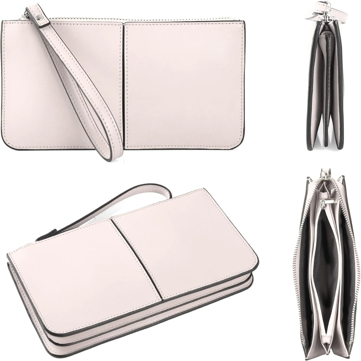 befen Genuine Leather Wristlet Clutch for Women Ultra-Slim Ladies Credit Card Holder Wallet Purses with RFID Protection