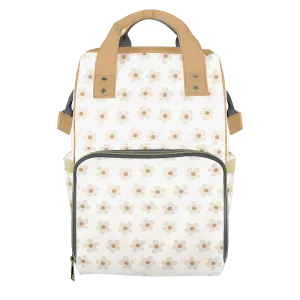 Beige Daisies Customizable Diaper Bag