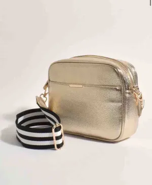 Bianca Stripe Camera Bag - Gold