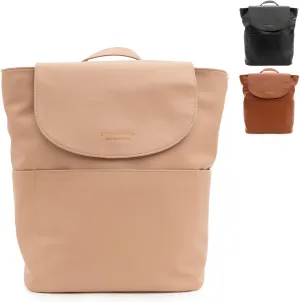 BirdRock Baby Seaside Diaper Bag Backpack - Stylish Vegan Leather, Large Capacity Travel Diaper Bag for Women (Dusty Rose)