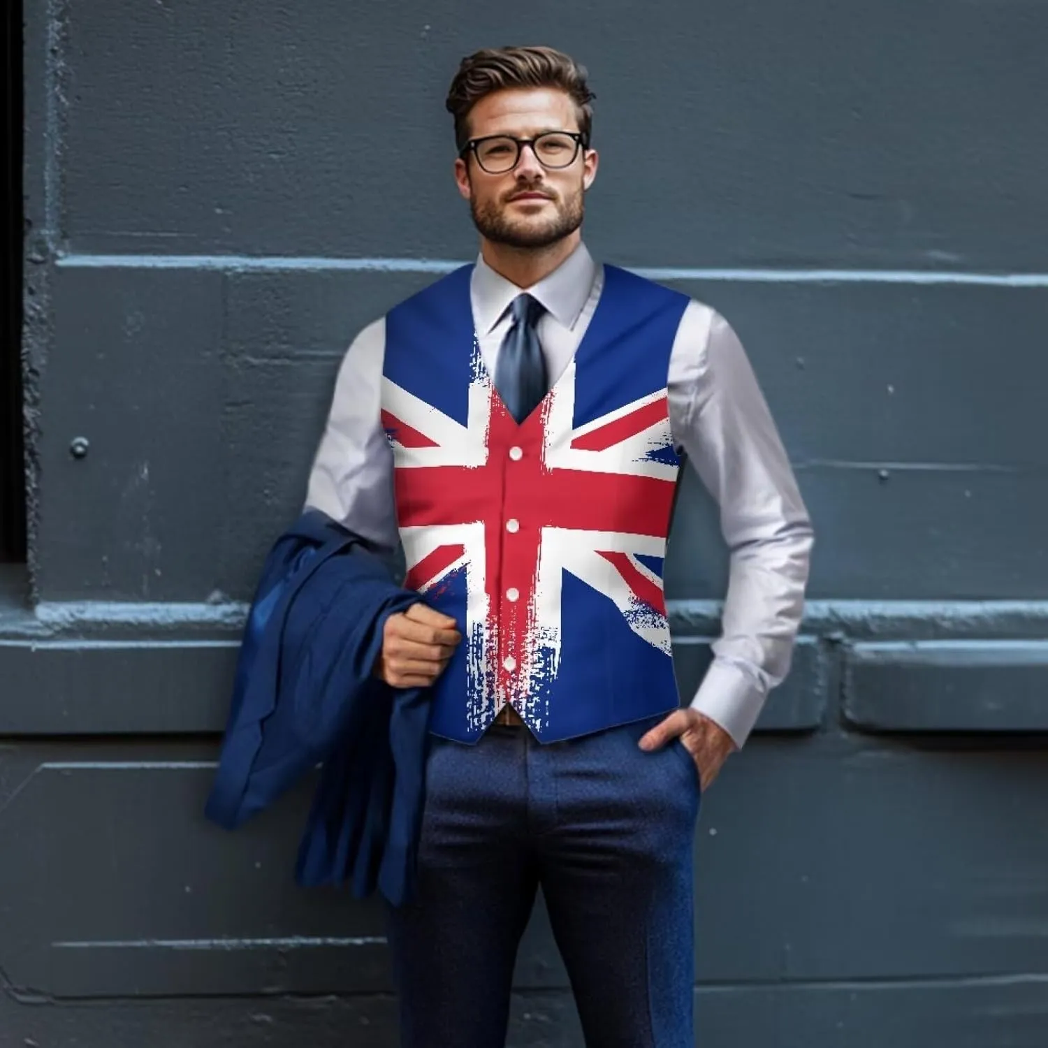 Biyejit Men's Suit Vest Business Formal Dress Waistcoat Slim Fit Vests for Men for Suit or Tuxedo Wedding Dress