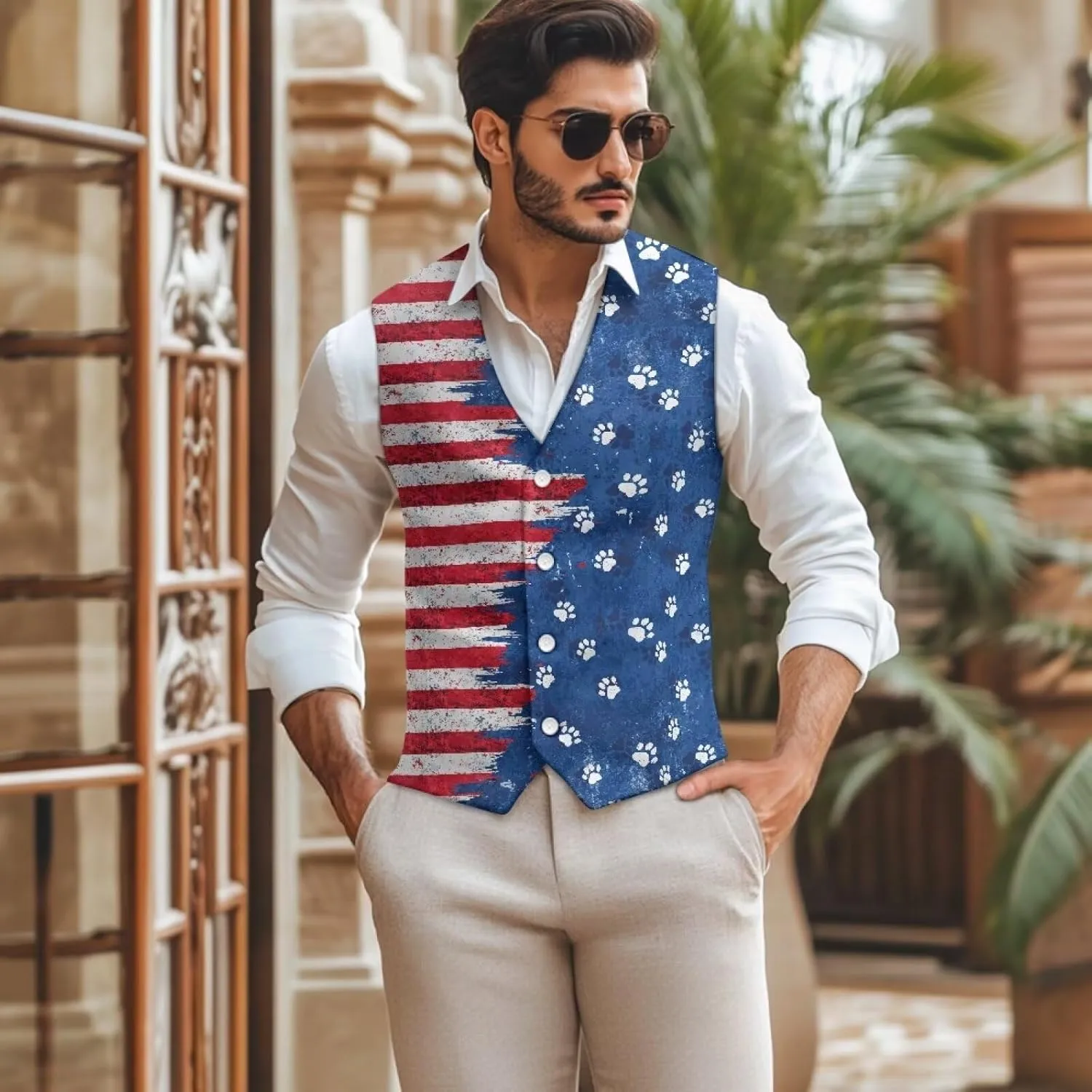Biyejit Men's Suit Vest Business Formal Dress Waistcoat Slim Fit Vests for Men for Suit or Tuxedo Wedding Dress