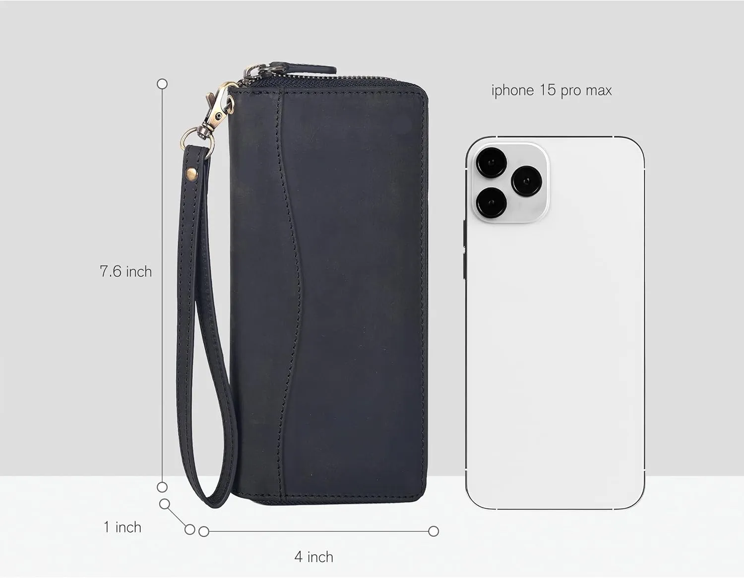 Black Leather Wallet for Women - RFID Womens Wallet Clutch with 8 Credit Card Holder, Coin Pocket, Gift for Women’s