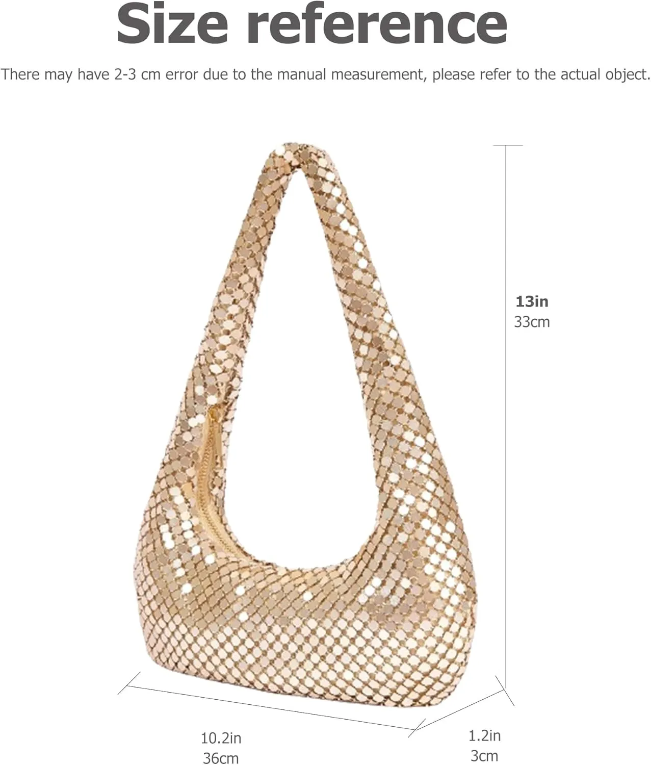 Bling Sequin Evening Bags for Women Ladies Sparkling Party Prom Cute Hobo Clutch Handbag Underarm Bag