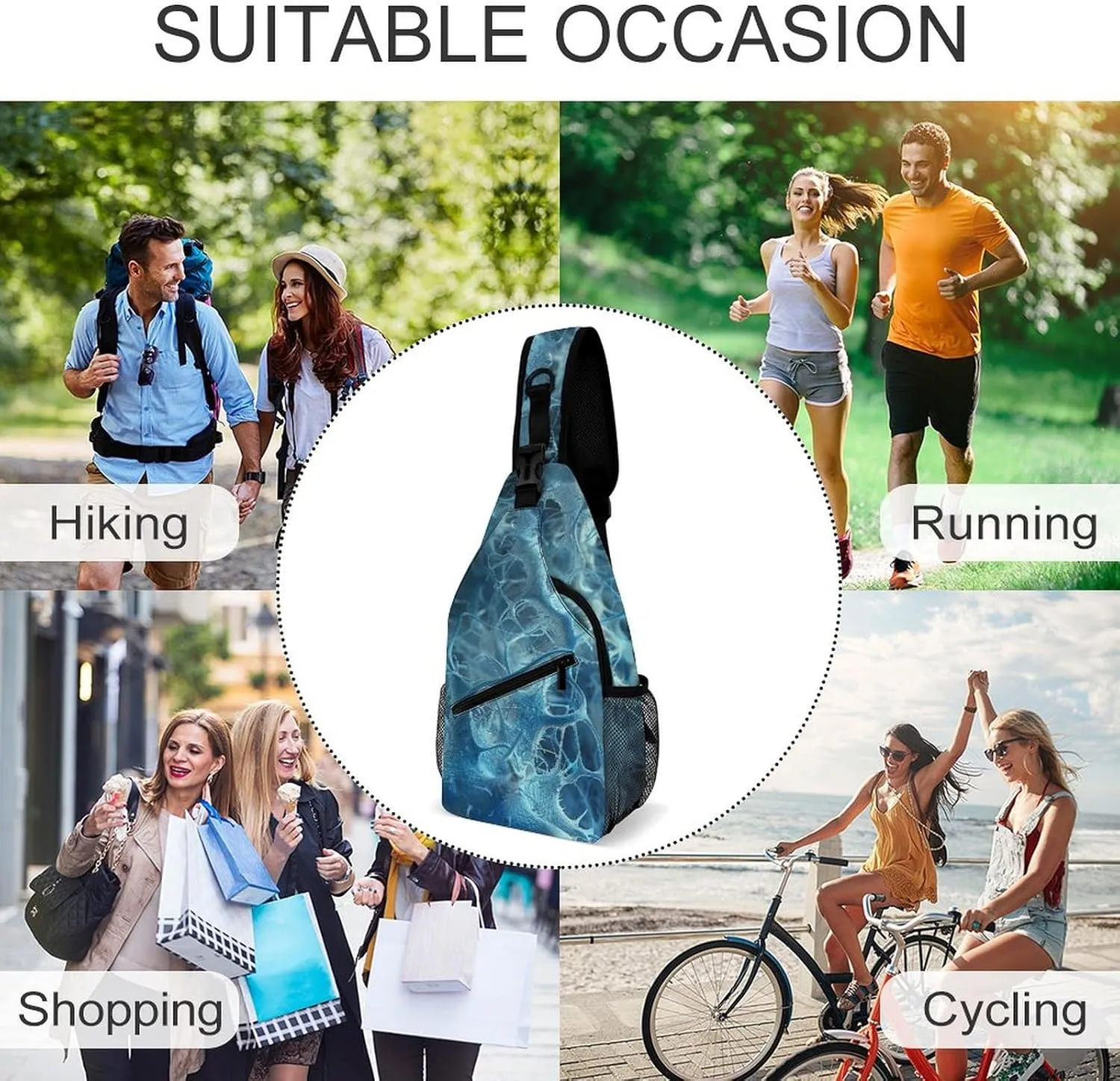 Blue Neuron Picture Sling Bag Crossbody Bags Cross Body Bag Fanny Packs Chest Bags Sling Purses for Travel